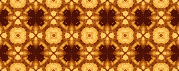 Жовтий Лісабонський Флорал Батік Американський Геометричний Поверх Індійський Геометричний Шаблон — стокове фото