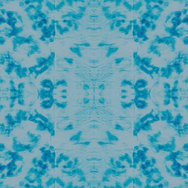 Güzel Sanatsal Şerit. Turuncu Karlı Sancak. Karlı Geometrik Motif. Gök mavisi kış ipeği. Cyan Evren tarzı. Buz fırçası boyası. Mavi Dondurucu Su Boyası. Frost Suluboya Yazdırma.