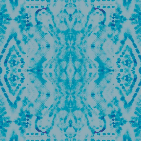 Teal Ethnic Tie Barvy Studený Plakát Aquamarine Azure Aqua Ornament — Stock fotografie