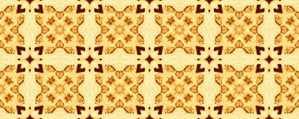 Brązowy Indyjski Mystic Batik Pakistański Barwnik Kwiatowy Ozdobny Geometryczny Odcisk — Zdjęcie stockowe