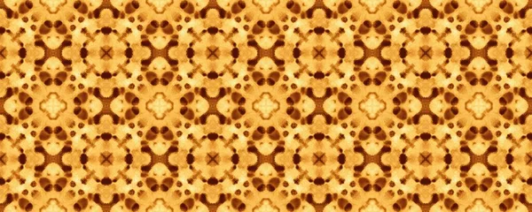 黄色のリスボン花 自然の花のボホ アメリカン ジオメトリック インク ヴィンテージ幾何学模様プリント ロシア語のアラビア語の四つ折りのパターン 伝統的な民族の床 ブラウンエスニック イカット — ストック写真
