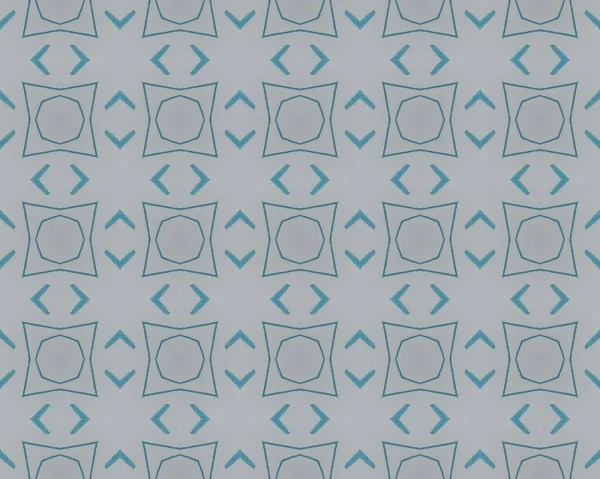 Spanish Geometric Batik Print Turkish Quatrefoil Pattern Blue Floral Tile — Fotografia de Stock