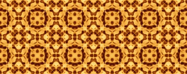 Patrón Amarillo Árabe Infinito Resumen Geométrico Ikat Indian Geometric Batik —  Fotos de Stock