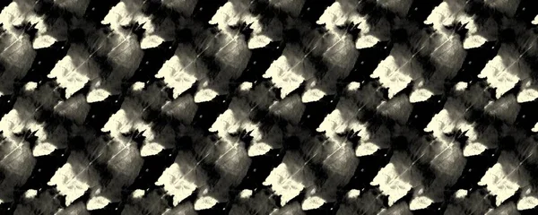 Black Pattern White Wash Ink Seamless Dye Dyed Textile Dark — Stock Photo, Image