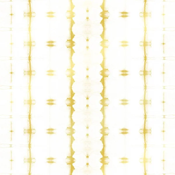 黄色い手の模様 白の部族ペイント ホワイト ジオメトリザグ ゴールド ボホの略 金賞受賞 幾何学的なタイダイZig ゴールド染めの水彩画 ライト — ストック写真