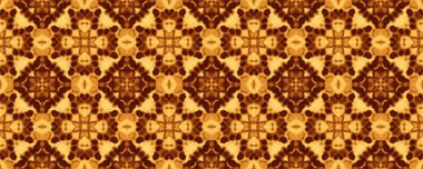 Kahverengi Arap Etnik Tasarımı. Portekiz Çiçek Motifi. Yaşlanmış Etnik Şablon Ikat. Güneşli, pırıl pırıl, kusursuz çiçek. Suluboya Geometrik Döşeme. Kabile Geometrik Batik Boho. Sarı Çiçek Mürekkebi