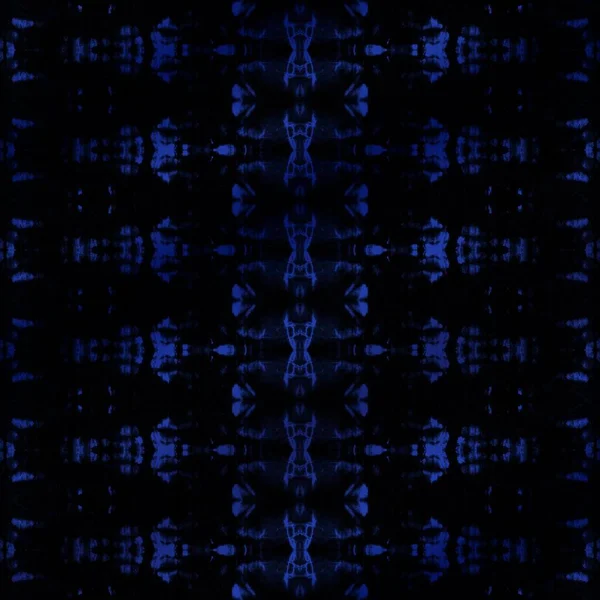 Boheemse Textuur Zag Zag Zwarte Geo Aquarel Blauwe Stropdas Dye — Stockfoto