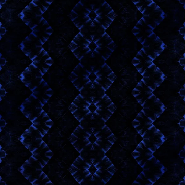 Pinsel Mit Schwarzer Textur Blaue Stammesfarbe Blue Geometric Zag Bohemian — Stockfoto