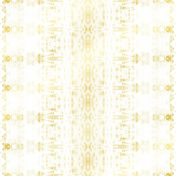Χρυσό Χρώμα Επανάληψης Λευκό Dye Print Λευκό Bohemian Zag Κίτρινη — Φωτογραφία Αρχείου