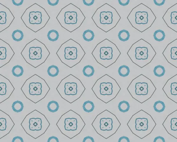 ウズベキスタン幾何学的バティックプリント ブルー エスニック 青いインドのロシア模様 灰色の花イカット 幾何学模様のタイルを並べ替えます 白パキスタン民族イカット ヴィンテージ幾何学的バティック — ストック写真
