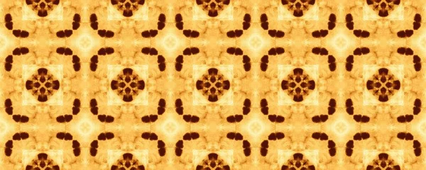 トルコの民族バティックを参照 シャイン フローラル フラワー プリント リスボン幾何学模様 伝統的なモザイク 概要幾何学的ボホ トライバルシームレスなパターンを作成します 黄色民族の床 — ストック写真