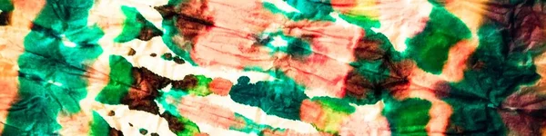 系上染料霓虹梯度水彩画 红光霓虹灯水彩图案 多色条绿色效果 红领带染料条纹印刷 Shibori Dip Texture 红条Ikat纹理 Tie Dye — 图库照片