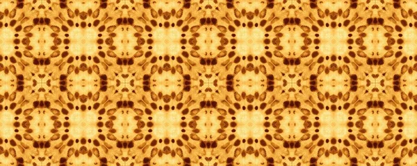 Yellow Arabic Floral Pattern Vintage Geometric Batik Tile Iridescent Mosaic — Fotografia de Stock
