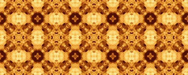 茶色のトルコの神秘的な花 暗い花模様の床 西洋の幾何学的パターンの高齢者 虹色のエンドレスペイント モロッコ Geometricikat アラビア幾何学的バティックBoho 黄民族画 — ストック写真