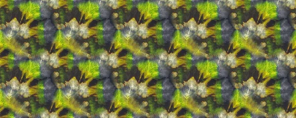Groene Tie Dye Gele Aquarel Naadloze Kleurstof Wassen Textiel Grijze — Stockfoto