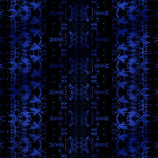 Navy Geo Pattern Black Bohemian Zig Denim Paint Blaue Abstrakte — Stockfoto