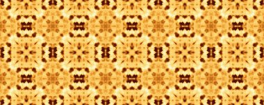 Sarı İspanyol Sonsuz Düzeni. Hafif Süslü Dörtlü Folyo Tasarımı. Oriental Geometric Tile. Hint Geometrik Batik döşemesi. Kum Etnik Çiçek Boyası. Aquarelle Mozaik Mürekkebi. Kahverengi Çiçek Yazdırma