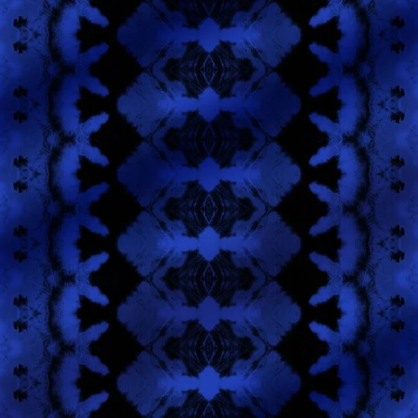 Denim Dyed Brush Μπλε Φυλετική Εκτύπωση Επιστημονική Εκτύπωση Γεωμετρικό Μοτίβο — Φωτογραφία Αρχείου