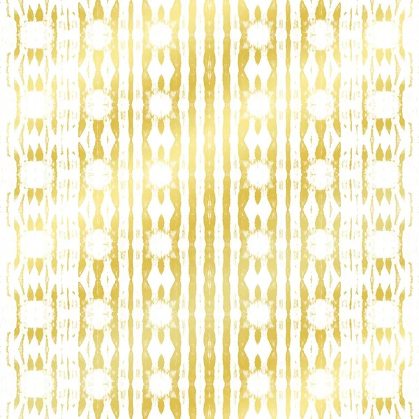 Pincel Branco Zag Zig Tingido Ouro Pintura Dourada Gravata Geométrica — Fotografia de Stock