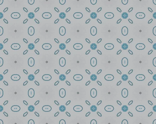 Gray Portuguese Ethnic Floor Blue Floral Ikat Vintage Geometric Batik — Stockfoto