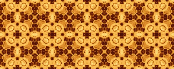 Жовта Марокканська Квітка Rough Floral Pattern Floor Акварель Етнічний Ікат — стокове фото