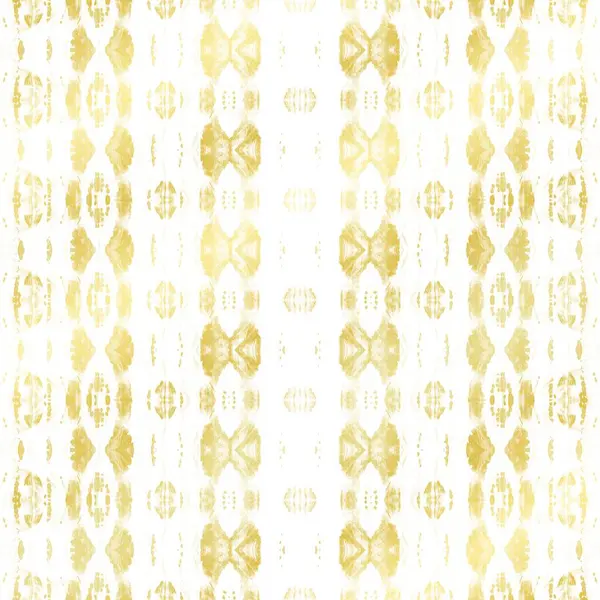 Luxe Bedrukking Wit Boho Textiel Gouden Stropdas Dye Print Goud — Stockfoto