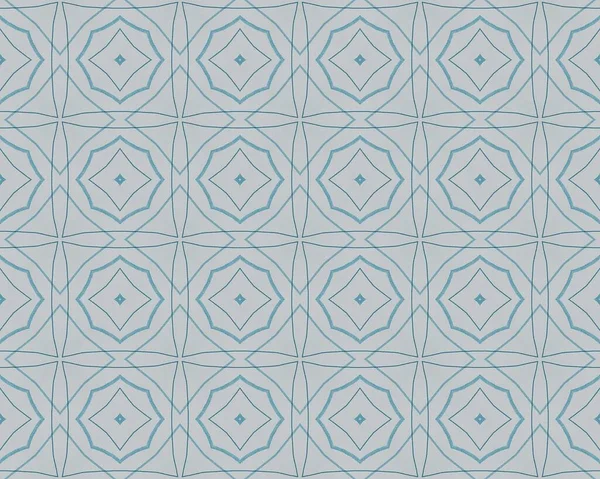 American Geometric Flower Print Blue Vintage Ethnic Pattern Arabic Geometric — Fotografia de Stock