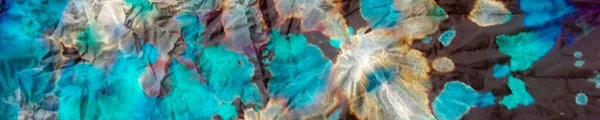 Tie Dye Neon Oosterse Aquarel Blauwe Streep Neon Aquarel Textuur — Stockfoto