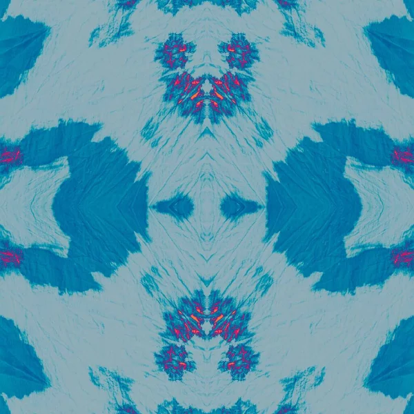 Blue Dyed Art Batik Padrão Natal Brilhante Padrão Fiery Seamless — Fotografia de Stock