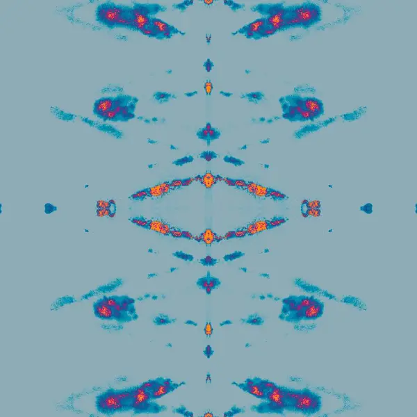 Teal Boyalı Kumaş Sanatı Turuncu Kumaş Şekilli Karlı Geometrik Bahar — Stok fotoğraf