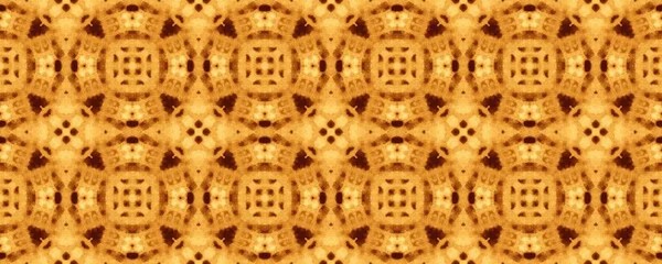 ブラウンリスボンモザイクバティック アメリカン ジオメトリック タイル トルコ幾何学模様の床 ロシア系インド人の四輪花 アラベスク ロシア プリント 自然の花のバティックイカット — ストック写真