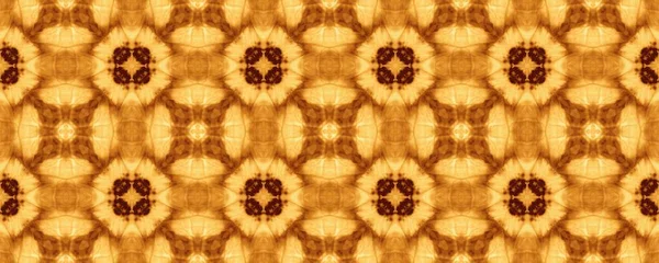 Design Rustique Décoré Marron Batik Géométrique Tribal Brûlé Ikat Géométrique — Photo