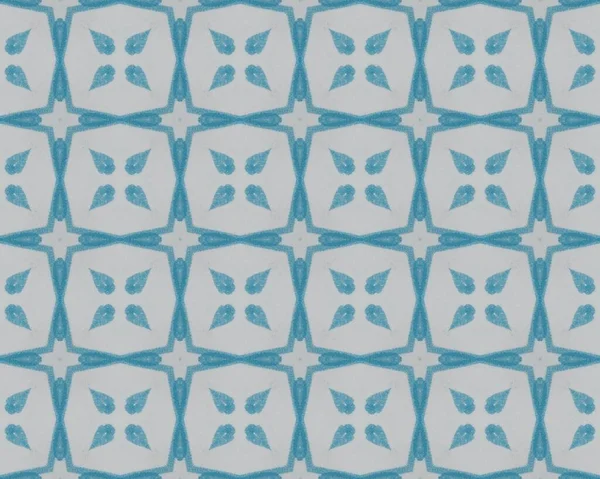 Португальский Геометрический Образец Boho Дизайн Орнамента Марокко Голубая Этническая Плитка — стоковое фото