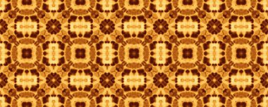 Sarı İspanyol Mozaik Tasarımı. Çamur Arapça Geometrik Çiçek. Hareket Geometrik Çiçek Döşemesi. Sonsuz boyalı suluboya. Bohem Geometrik Boho. Bright Floral Batik Tile. Kahverengi Etnik Yazdırma