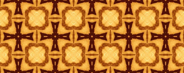 ブラウンスペインのエンドレスデザイン モロッコ Geometric Boho シャイン フローラル フラワー フロア アラビア幾何学模様印刷 オレンジ色のシームレスな花を焼きます — ストック写真