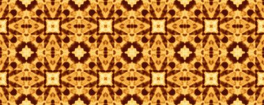 Kahverengi Kızılderili Mistik Şablonu. Karanlık Etnik Çiçek İkat. Aquarelle Çiçek Parmak izi. Geleneksel Geometrik Döşeme. Parlayan Geometrik Batik döşemesi. Clay Süs Çiçeği. Sarı Çiçek Boyası