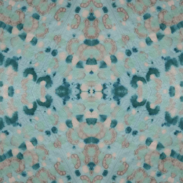 Gri Kravat Boyası Batik Cyan Fırçalı Tekstil Pastel Ogee Seamless — Stok fotoğraf