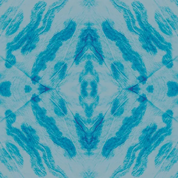 Mavi Boyalı Kumaş Mürekkebi Beyaz Desenli Tuval Azure Aqua Süslemesi — Stok fotoğraf