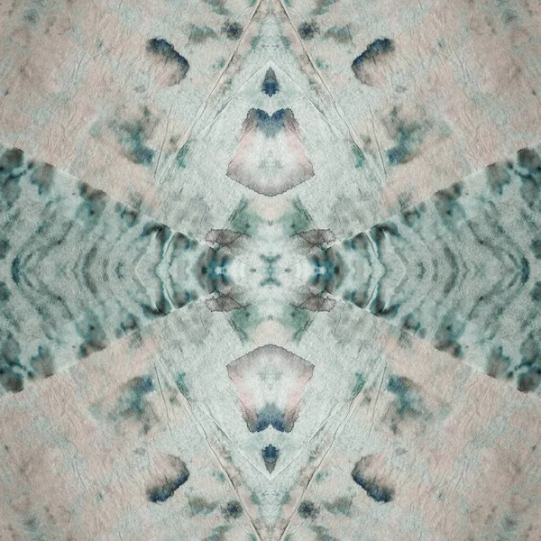 Azure Washed Tie Dye Sea Ethnic Motif White Effect Grunge — 图库照片