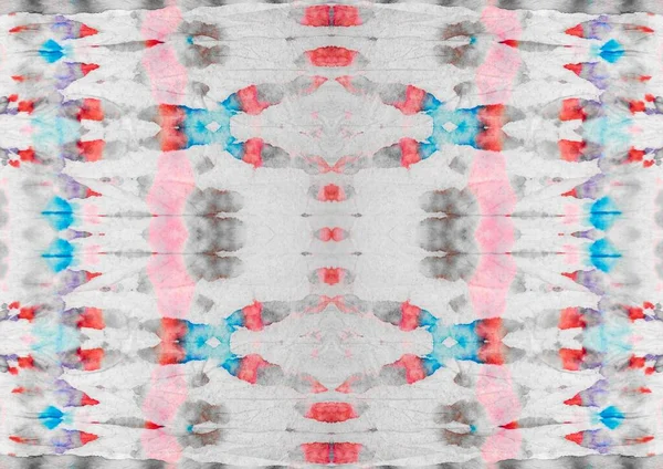Geo Gradient Abstract Splat 赤い模様を洗う ブルータイ キャンバス ブルー アブストラクトスポンジを結ぶ 灰色のシームレスなマーク — ストック写真