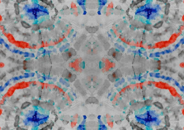 Géométrique Tye Dye Drop Éclaboussure Tissu Aquarelle Lumineuse Blue Abstract — Photo