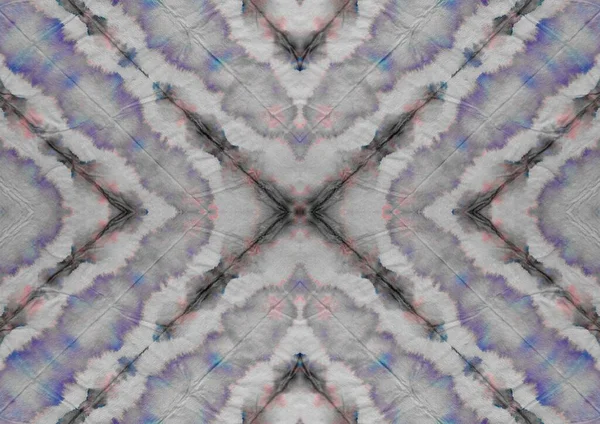 Krawat Aquarelle Narysowany Splotch Geometryczne Zakamarki Shibori Niebieski Tusz Powtarzam — Zdjęcie stockowe