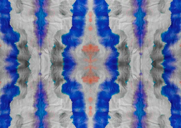 Tie Dye Boho Abstract Layout Blue Abstract Mark Gray Tie — Stock Photo, Image