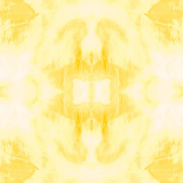 Geel Herhalingspatroon Tie Dye Art Sappige Aquareldruk Gouden Abstracte Textuur — Stockfoto
