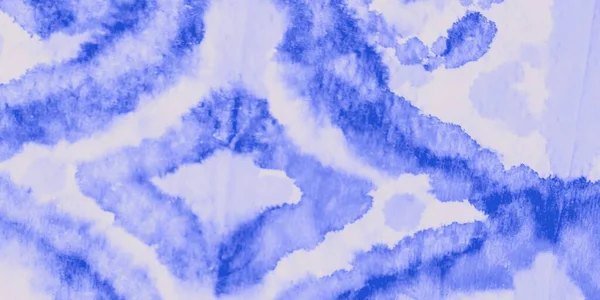 ブルークリエイティブタイダイ 水彩プリント ダーティアートバナー 装飾的な水彩プリント 装飾的な落書きグランジ 絹を磨いた ブルーブラシペイント 落書き Grunge — ストック写真