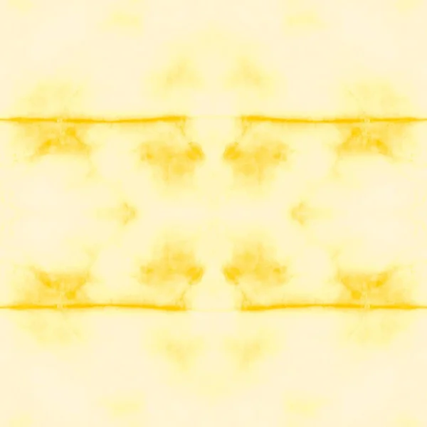 Żółty Motyw Ogee Odcisk Barwnika Szczotka Farby Shine Aquarelle Wybielona — Zdjęcie stockowe