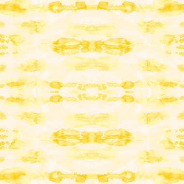 Sarı tekrarlayan desen. Kravat boyası. Parlak Kova dokusu. Beyazlatılmış suluboya baskı. Sıcak fırçalanmış malzeme. Altın Geleneksel Sanat. Merry Petrol Fırçası. Görüntü Boyalı Kirli Sanat.