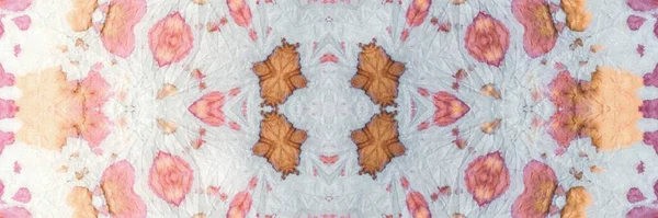 华丽的现代Ogee瓷砖 部落叫Tie Dye Seamless白色刷洗的纺织品 家Ogee无缝线 肮脏的背景 白色水彩画刷 非洲粗野的艺术风格 刷过的丝绸 — 图库照片