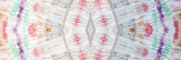 Pastel Seamless Zigzag Folk Tie Dye Banner Tribal Brushed Paper — Stock Photo, Image