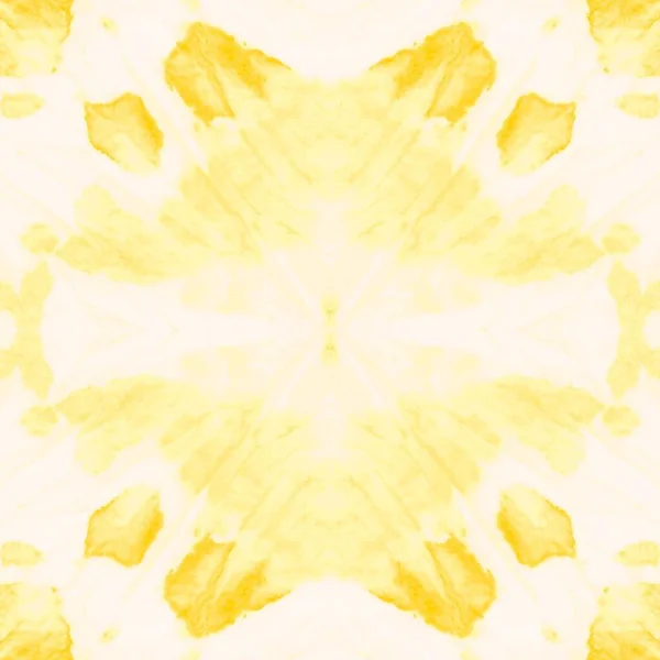 Motivo Étnico Amarillo Tinte Lazo Creativo Impresión Acuarela Oro Acuarela — Foto de Stock